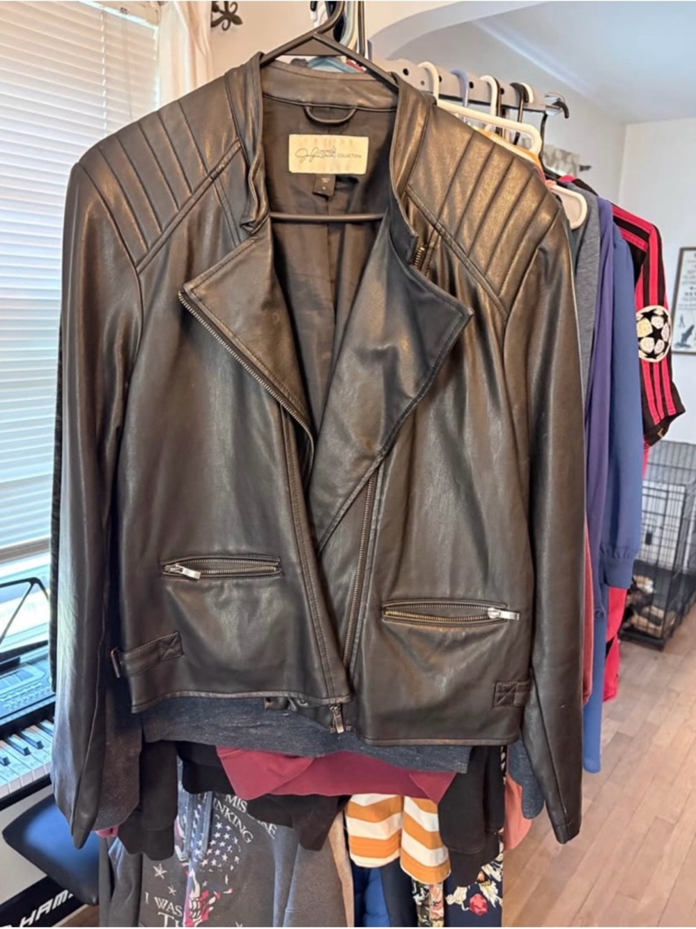 Gorgeous Black Leather Moto Jacket - Jaclyn Smith Collection